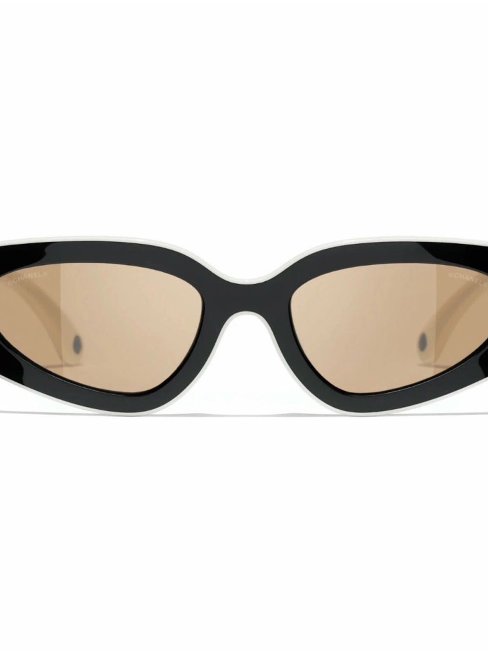 CHANEL Sunglasses Black &White Cat Eye CC Logo CH 6056 1656/53 - Picture 2 of 6